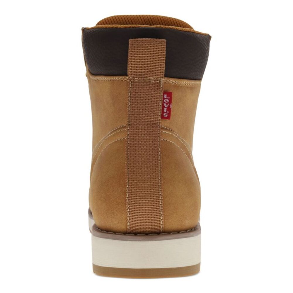LEVI'S Mens Brown Pull Tab Removable Insole Dean Round Toe Wedge Boots Shoes 10 - Picture 2 of 4
